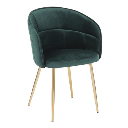 Lumisource Lindsey Chair in Gold Metal and Green Velvet CH-LINDSY AUVGN